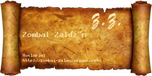 Zombai Zalán névjegykártya